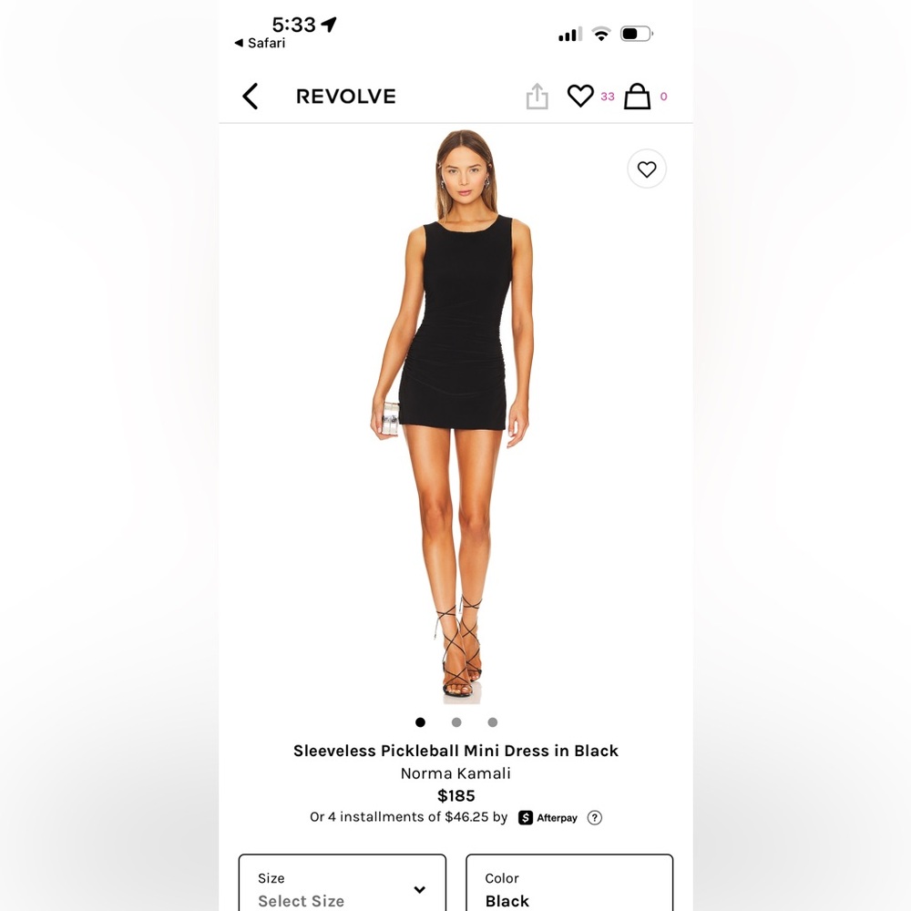 Norma Kamala Black mini dress; size S/36